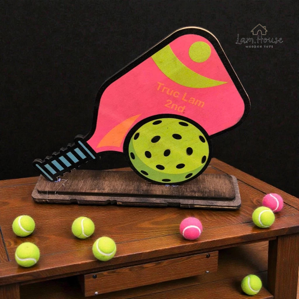 Cúp Gỗ Pickleball Plywood 5mm – In UV Sắc Nét – Lamdecor Khắc/In Tên Miễn Phí Theo Yêu Cầu