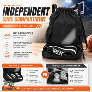 [COD] Balo Dây Rút Thể Thao Ba Lô Chống Nước Có Ngăn Đựng Giày, Chơi Bóng Rổ, Bóng Đá, Tập Gym