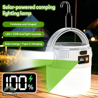 [COD] Đèn cắm trại năng lượng mặt trời, nhỏ gọn, dễ sử dụng, hỗ trợ sạc Type-C, đèn LED đa năng