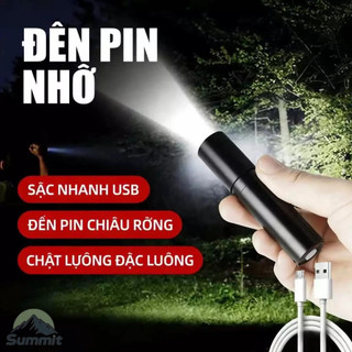 [COD] Đèn pin Mini siêu sáng có thể sạc lại Cắm trại Đèn LED chống nước Đèn pin chiếu sáng nhà ngoài trời