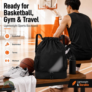 [COD] Balo Dây Rút Thể Thao Ba Lô Chống Nước Có Ngăn Đựng Giày, Chơi Bóng Rổ, Bóng Đá, Tập Gym
