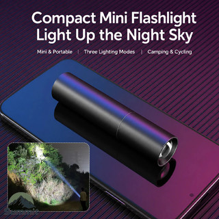 [COD] Đèn pin Mini siêu sáng có thể sạc lại Cắm trại Đèn LED chống nước Đèn pin chiếu sáng nhà ngoài trời