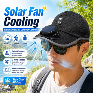 [COD] Mũ quạt kèm dây sạc,có năng lượng mặt trời hỗ trợ chống tia cực tím và thoáng khí,phù hợp cho hoạt động ngoài trời