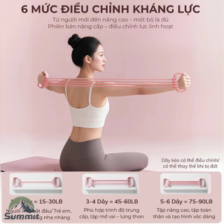 [COD] Dây kháng lực số 8 cao cấp điều chỉnh 6 mức lực đa năng tập tay vai lưng