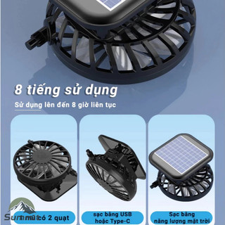 [COD] Mũ Vành Rộng Tích Hợp Pin Năng Lượng Mặt Trời Dành Cho Dân Câu Cá Công trường Nông Dân