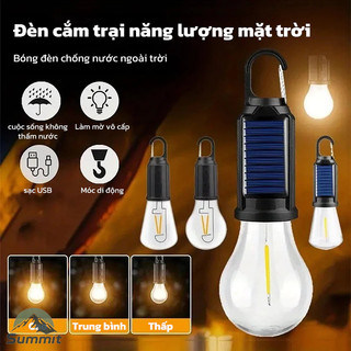 [COD] 150W Đèn LED Năng Lượng Mặt Trời Đèn Cắm Trại Camping, chống nước, có thể sạc lại và chống vỡ