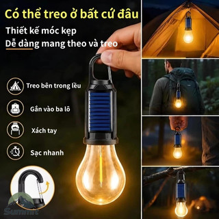 [COD] 150W Đèn LED Năng Lượng Mặt Trời Đèn Cắm Trại Camping, chống nước, có thể sạc lại và chống vỡ
