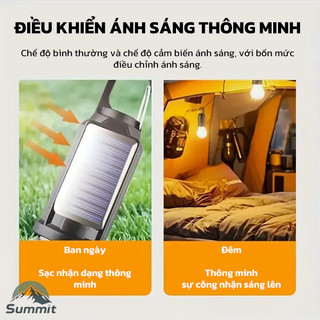 [COD] 150W Đèn LED Năng Lượng Mặt Trời Đèn Cắm Trại Camping, chống nước, có thể sạc lại và chống vỡ