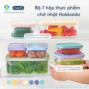 Bộ 7 hộp nhựa đựng thực phẩm Inochi (500-750-1000-1500-2000-2500-3500ml), không chất BPA