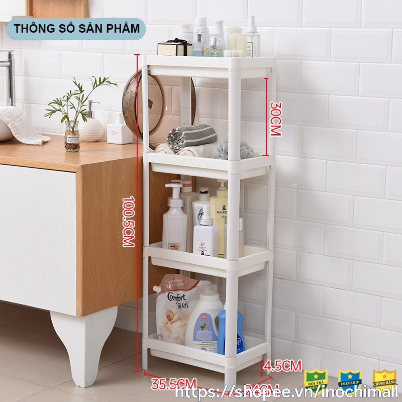 Kệ Đa Năng, để đồ phòng bếp, phòng tắm 2,3,4Tầng Inochi Nhựa Dùng Để Đựng Gia Vị Nhà Bếp