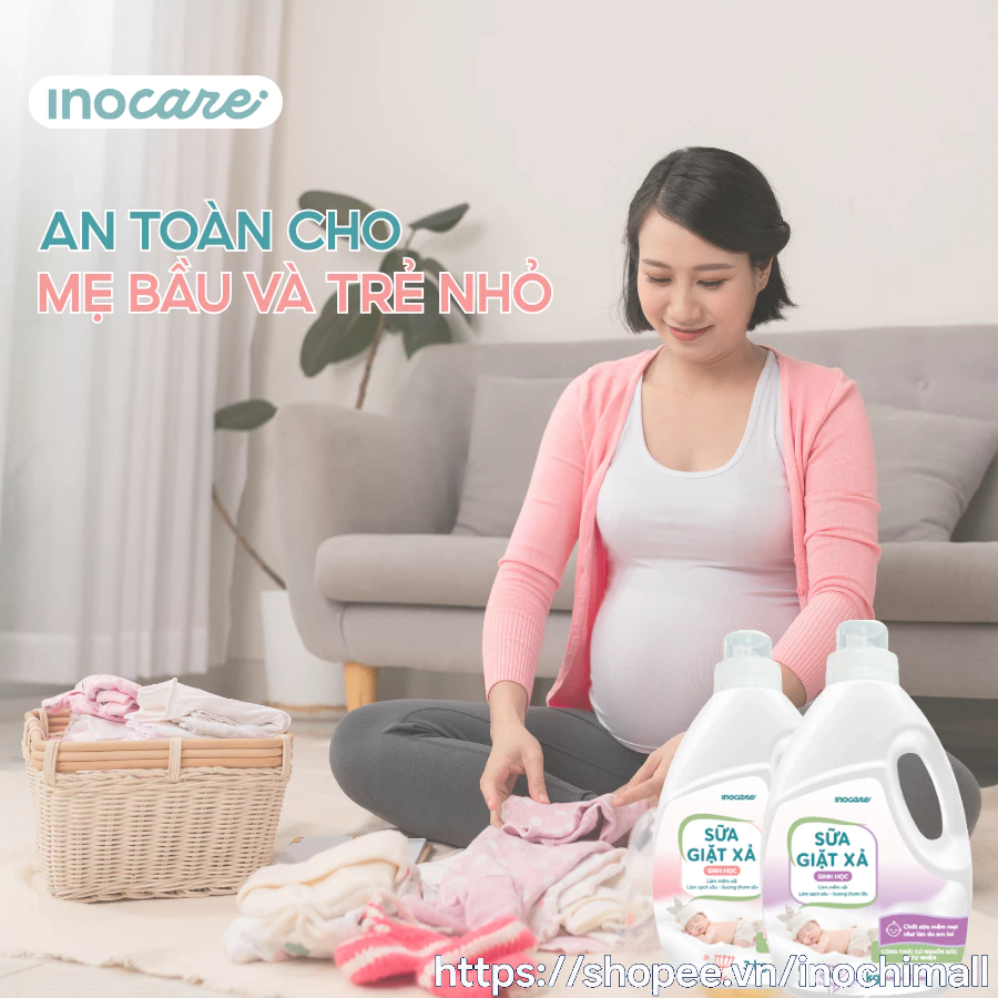 Nước Giặt Xả Inocare Dịu Nhẹ Lưu Hương Lâu An Toàn Cho Bé Và Cả Gia Đình, Dung tích 3000ml