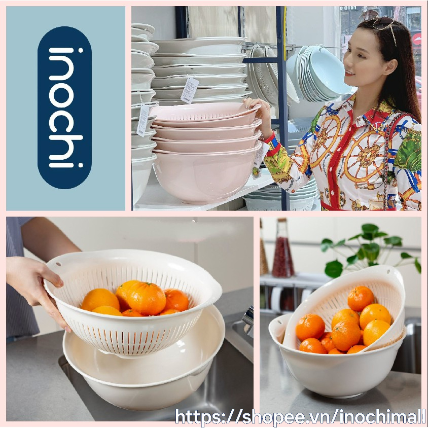Bộ thau rổ cao cấp 23cm, 30cm, 35cm INOCHI tiêu chuẩn và phong cách nhật bản