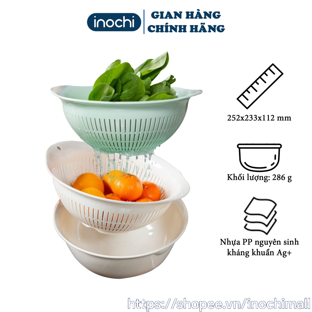 Bộ thau rổ cao cấp 23cm, 30cm, 35cm INOCHI tiêu chuẩn và phong cách nhật bản