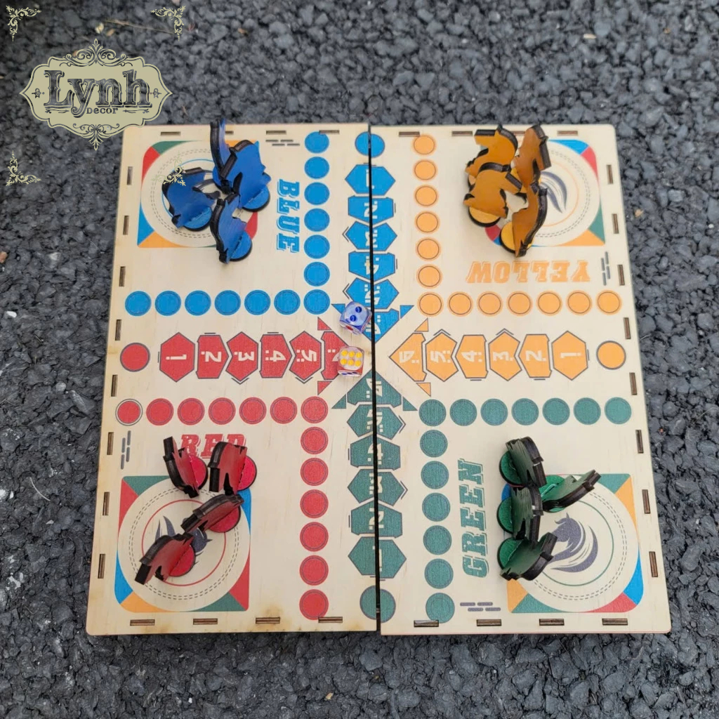 Cờ Cá Ngựa Gỗ Cao Cấp LYNHDECOR | Boardgame Gia Đình – Trò Chơi Gia Đình