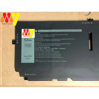 Pin laptop thay thế cho Dell 14 2020 XPS 13 9300, 9310, 9380, 722KK (52WH) NEW ZIN logo