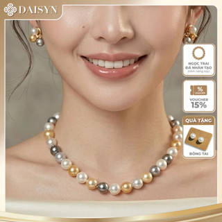 [N995] Vòng Cổ Ngọc Trai Mix Màu Trắng Xám Vàng, Dây Chuyền Ngọc Trai Thân Tạo, Chuỗi Hạt Ngọc - DAISYN