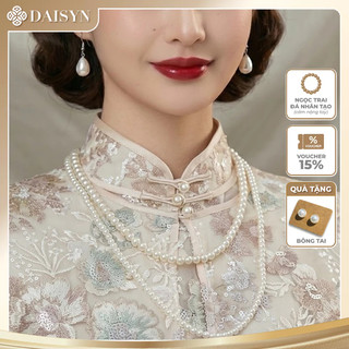 [ DAISYN ] N671 vòng cổ hạt Trai, dây chuyền hạt ngọc trai nhân tạo đá dây chuyền mang áo dài 2 sợi dài