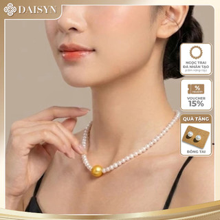 [N1109] Dây Chuyền, Vòng Cổ Ngọc Trai Đá Nhân Tạo Mặt Hạt Ngọc Màu Vàng Sang Trọng Thanh Lịch - DAISYN