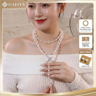 [N1196] Vòng Cổ, Dây Chuyền Ngoc Trai Đá Trắng Nhân Tạo Khoá Lá Phụ Kiện Xinh Xắn Cho Nữ, Sang Trọng - DAISYN
