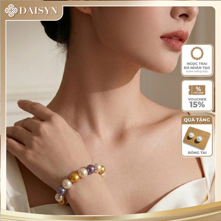 [N1091] Vòng Tay Ngoc Trai Đá Nhân Tạo Màu Mix Nhiều Màu, Sang Trọng, Móc Cài Chắc Chắn - DAISYN.