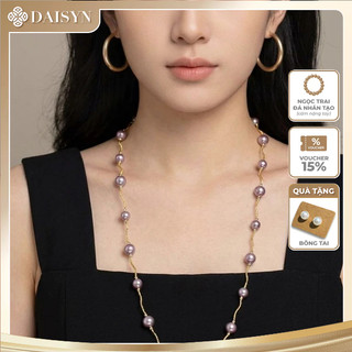 [N1166] Vòng Cổ Ngọc Nhân Tạo Đá Cao Cấp, Dây Xoắn Ngọc Nhân Tạo Tím - DAISYN