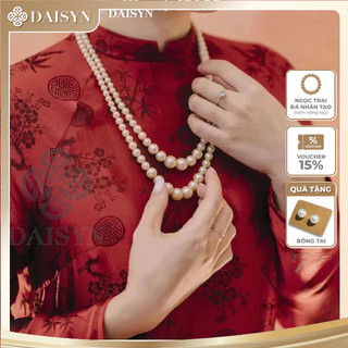 [N717] Choker Dây Chuyền Ngoc Trai Nhân Tạo, Dây Chuyền Áo Dài, Dây Chuyền Cưới 2 Sợi Sang Trọng Cho Nữ - DAISYN