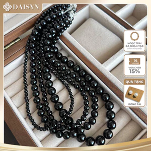 n1083 Vòng cổ chuỗi hạt đen phong cách thời trang thanh lịch cho nam nữ D1