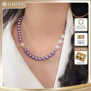 [ DAISYN ] N1038 vòng cổ ngọc tím trắng sang trọng , dây chuyền ngọc trai nhân tạo , chuỗi hạt ngọc