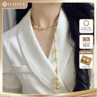 [N1188] Vòng Cổ, Dây Chuyền Ngọc Nhân Tạo Vàng Khoá Cài Tạo Được Nhiều Kiểu Phụ Kiện Sang Trọng Cho Nữ - DAISYN