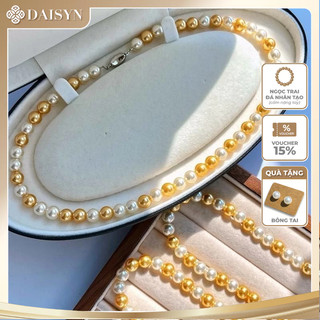 [ DAISYN ] N987 vòng cổ ngọc trai mix hạt vàng trắng , dây chuyền ngọc trai nhân tạo , chuỗi hạt ngọc