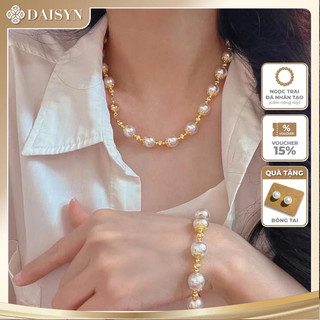 [ DAISYN ] N1037 vòng cổ ngọc trắng vàng sang trọng , dây chuyền ngọc trai nhân tạo , chuỗi hạt ngọc
