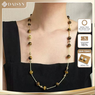 N1122 Vòng Tay, Vòng Cổ, Dây Chuyền, Mix Ngọc Nhân Tạo Và Đá Mắt Hổ Tự Nhiên, Sang Trọng