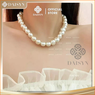 [ DAISYN ] N706 dây chuyền hạt dẹp hạt lớn, Dây Chuyền Ngọc Nhân Tạo Cao Cấp sang trọng
