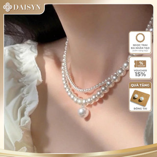 [N988] Vòng Cổ Ngọc Trai 8li Mặt 12li, Dây Chuyền Ngọc Trai Nhân Tạo, Chuỗi Hạt Ngọc - DAISYN