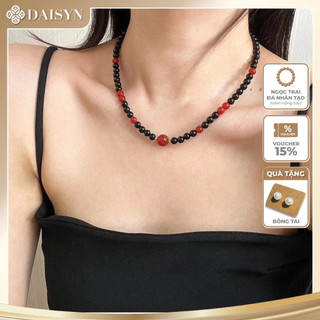 [N1072] Vòng Cổ Dây Chuyền Ngọc, Chuỗi Hạt Ngọc Trai Nhân Tạo Đen Đỏ, Sang Trọng Cho Nữ - DAISYN