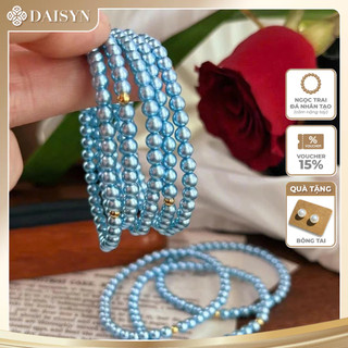 [N1092] - Vòng Tay Ngọc Trai Đá Nhân Tạo Màu Xanh, Sang Trọng, Móc Cài Chắc Chắn, Phù Hợp Cho Nữ - DAISYN.