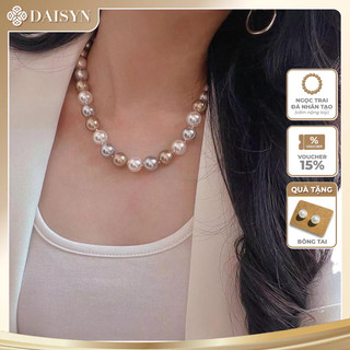 [ DAISYN ] N993 vòng cổ ngọc trai mix màu trắng kem xám , dây chuyền ngọc trai nhân tạo , chuỗi hạt ngọc