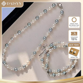 [ DAISYN ] N996 vòng cổ ngọc trai mix màu trắng xám xanh, dây chuyền ngọc trai nhân tạo , chuỗi hạt ngọc