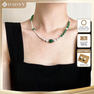 [N1064] Vòng Cổ Dây Chuyền Ngọc, Chuỗi Hạt Ngọc Trai Nhân Tạo Trắng Xanh, Sang Trọng Cho Nữ - DAISYN