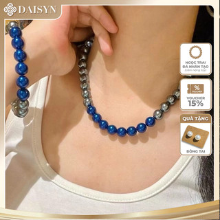 [ DAISYN ] N1004 vòng cổ ngọc trai mix màu xám xanh coban, dây chuyền ngọc trai nhân tạo , chuỗi hạt ngọc