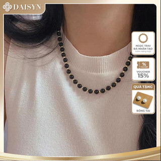 [ DAISYN ] N1014 vòng cổ ngọc trai đen mix bi vàng cho nữ, dây chuyền ngọc trai nhân tạo , chuỗi hạt ngọc