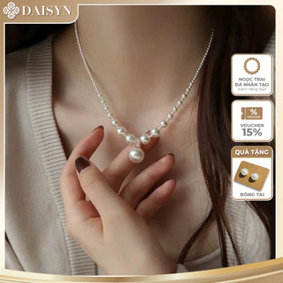 [ DAISYN ] N960 Vòng cổ ngọc trai nhân tạo hạt đá nặng tay khoá vặn inox xinh xắn cho nữ