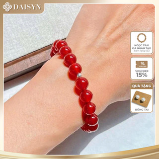 [N1090] - Vòng Tay Ngọc Trai Đá Nhân Tạo Màu Đỏ Thanh Lịch, Sang Trọng, Móc Cài Chắc Chắn, Phù Hợp Cho Nữ - DAISYN.