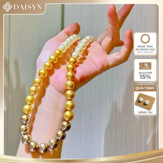 [ DAISYN ] N1008 vòng cổ ngọc trai mix trắng vàng nâu đồng cho nữ, dây chuyền ngọc trai nhân tạo , chuỗi hạt ngọc