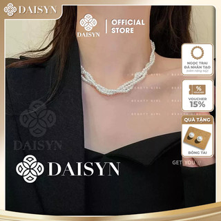[NgocDaisy] N390 vòng cổ hạt Trai, dây chuyền hạt ngọc nhân tạo đá choker Đan 3 sợi kiểu dáng sang trọng cho nữ
