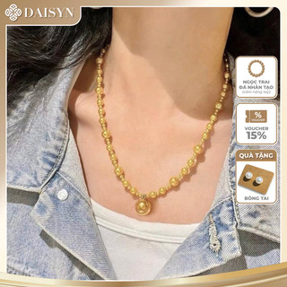 [ DAISYN ] N1039 vòng cổ ngọc Vàng tươi có mặt sang trọng , dây chuyền ngọc trai nhân tạo , chuỗi hạt ngọc