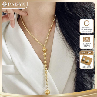 [ DAISYN ] N1025 vòng cổ ngọc trai màu vàng kiểu dáng dài sang trọng, dây chuyền ngọc trai nhân tạo , chuỗi hạt ngọc
