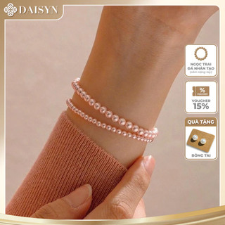 [N1098] - Vòng Tay Ngọc Trai Đá Nhân Tạo Màu Hồng PasTel, Sang Trọng, Móc Cài Chắc Chắn, Phù Hợp Cho Nữ - DAISYN.