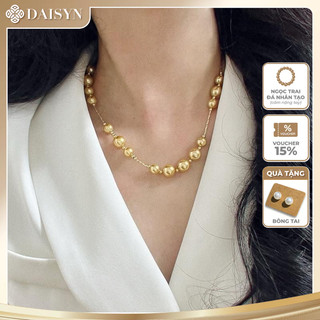 [ DAISYN ] N1021 vòng cổ ngọc trai màu vàng tươi , dây chuyền ngọc trai nhân tạo , chuỗi hạt ngọc