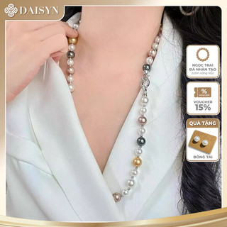 N1133 Vòng Cổ, Dây Chuyền, Mix Ngọc Nhân Tạo Kem Đen Trắng Vàng Dài 80cm Khoá Cao Cấp - DAISYN.